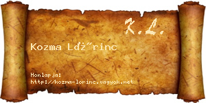 Kozma Lőrinc névjegykártya